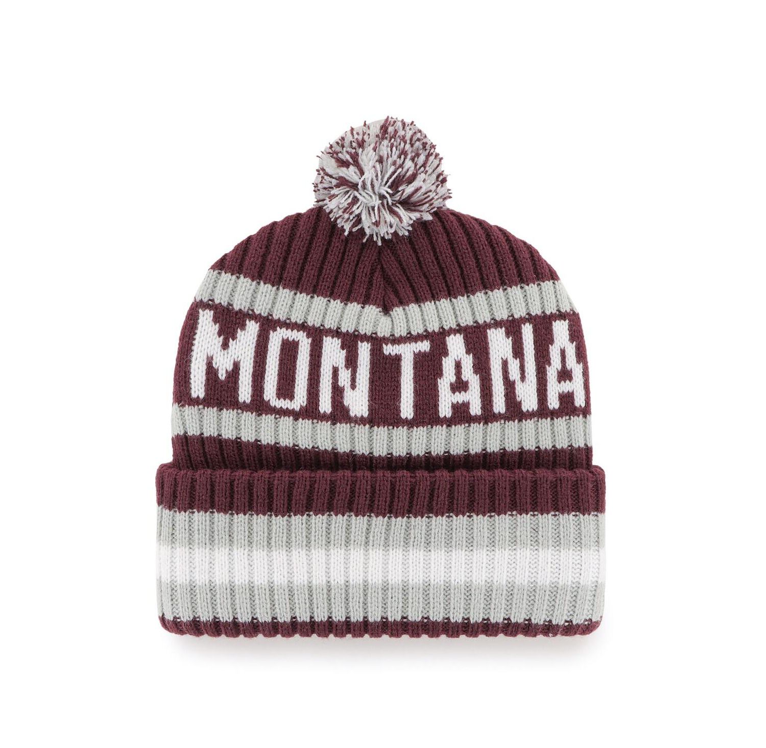 Men's Maroon Montana Grizzlies Bering Cuffed Knit Hat with Pom