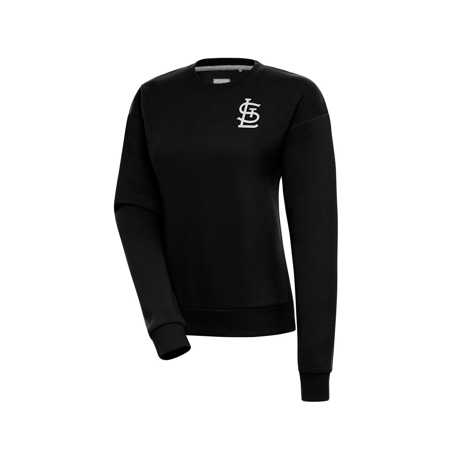 Женская толстовка Antigua Black St. Louis Cardinals Brushed Metallic Victory Pullover — фото 1