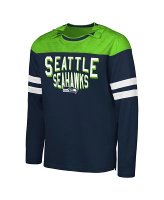 Men's College Navy/Neon Green Seattle Seahawks Adaptive Hail Mary Long Sleeve T-Shirt