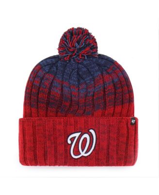 Men's Red Washington Nationals Cascade Cuffed Knit Hat with Pom