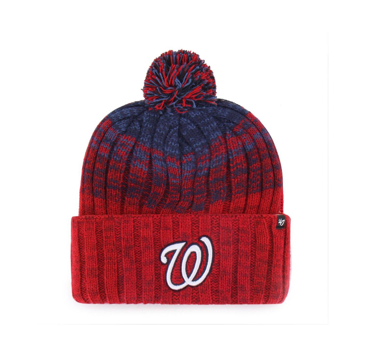 Men's Red Washington Nationals Cascade Cuffed Knit Hat with Pom
