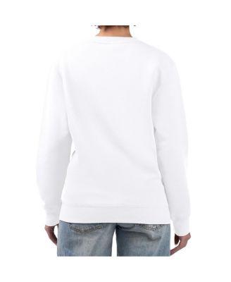 Women's White Dallas Stars Heart Graphic Pullover Sweatshirt