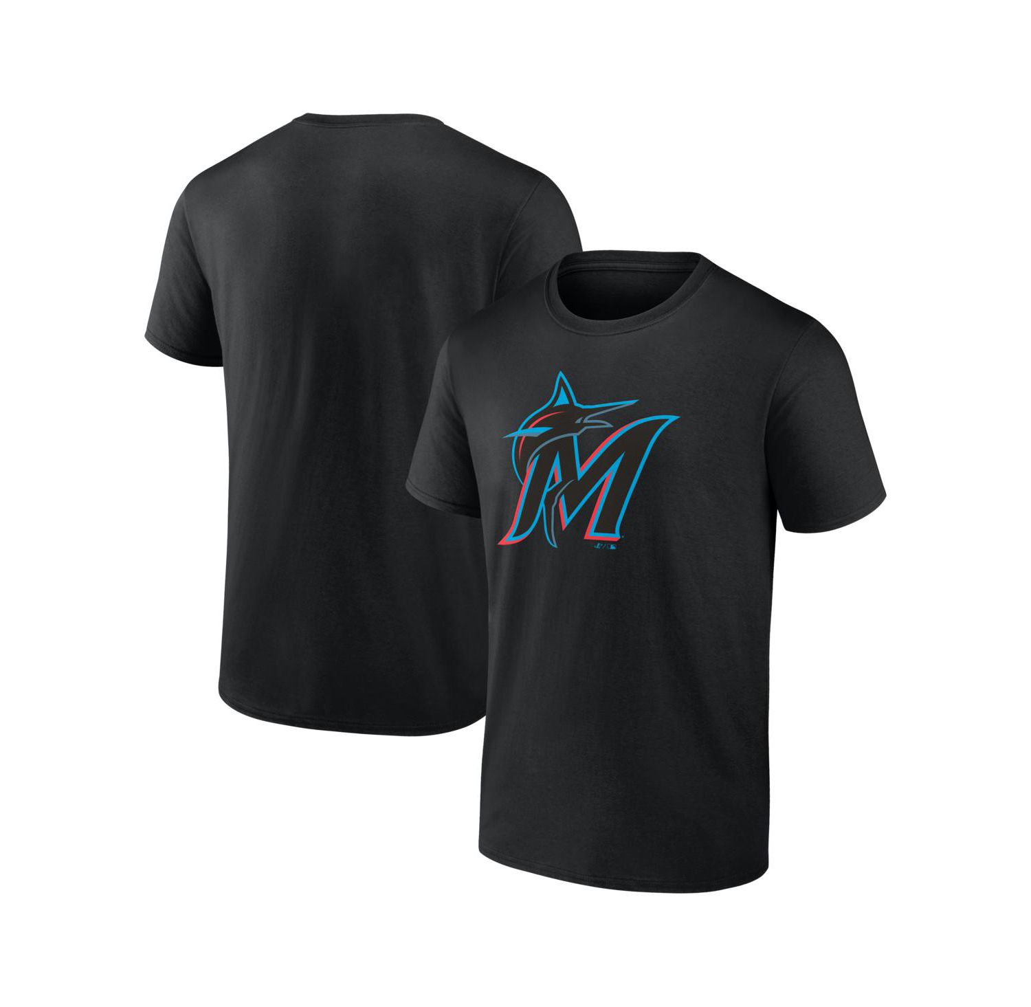 Men's Black Miami Marlins Logo T-Shirt
