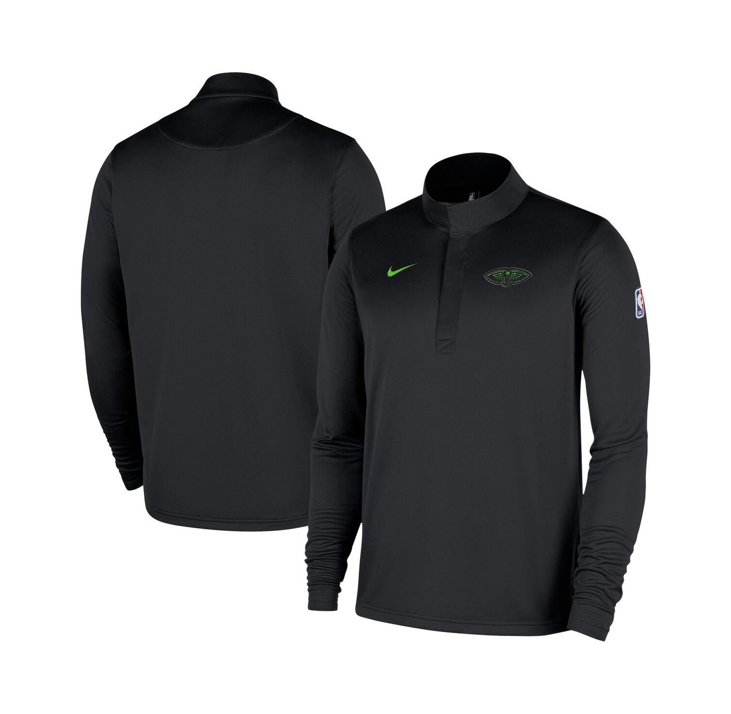 Men's Black New Orleans Pelicans 2025/26 City Edition Remix Authentic Coaches Dri-FIT Half-Zip Sweatshirt