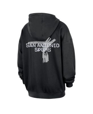 Men's Black San Antonio Spurs Courtside Club Premium Hoodie