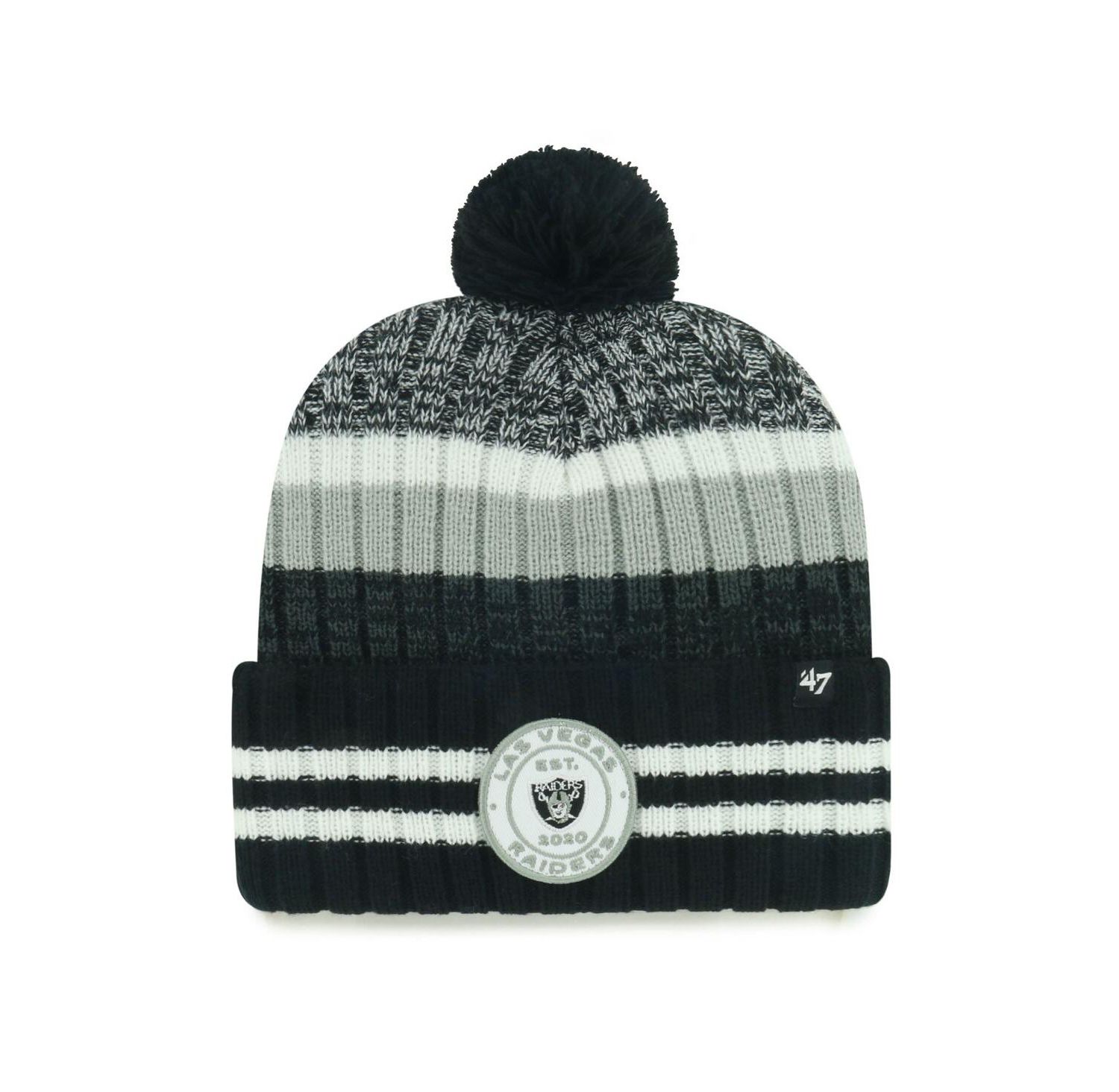 Men's Las Vegas Raiders Quiver Cuffed Knit Hat with Pom