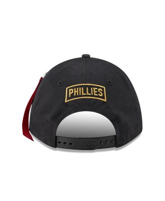 x Alpha Industries Men's Black Philadelphia Phillies A-Frame 9FORTY Adjustable Hat
