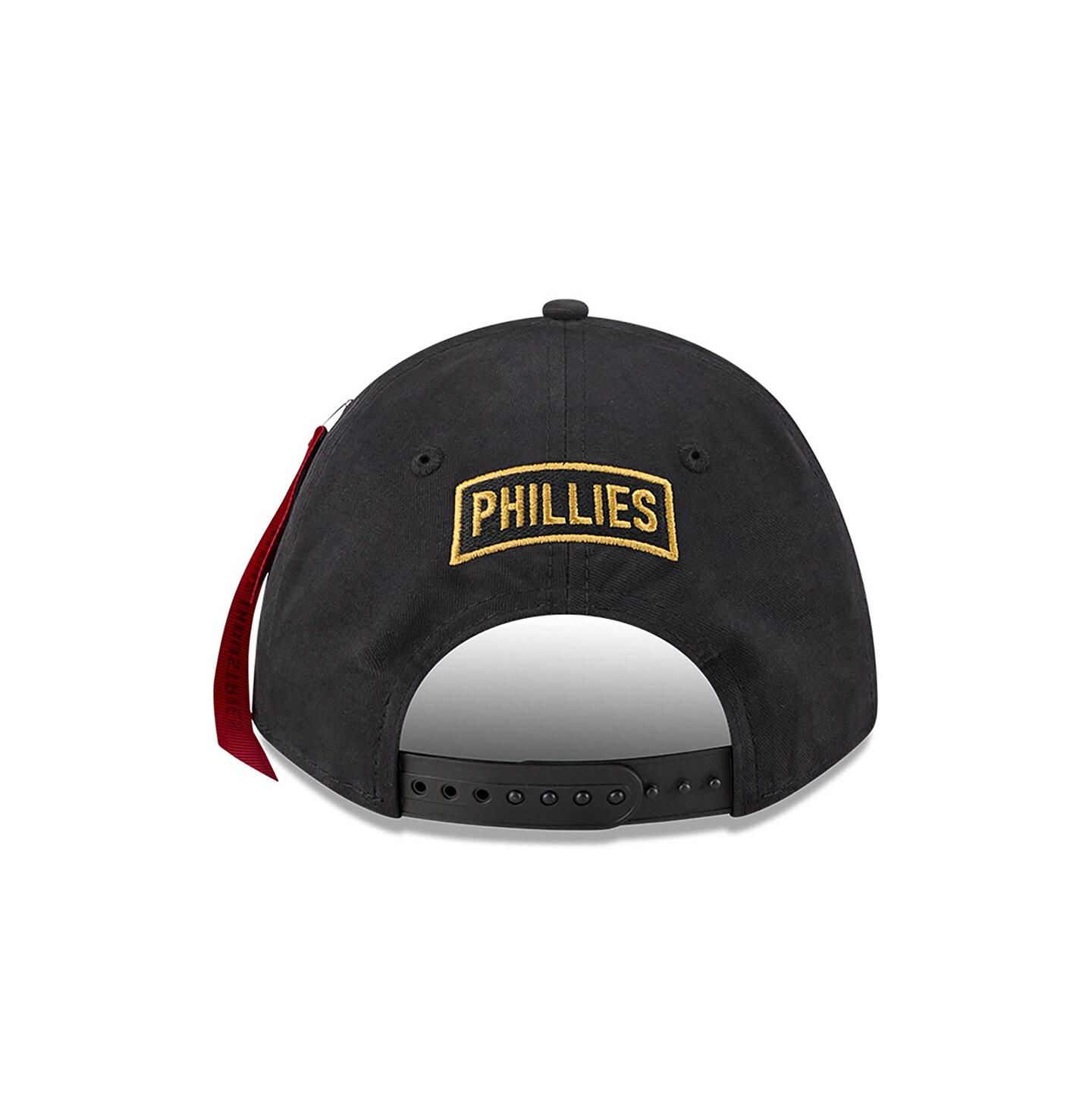Мужская кепка New Era x Alpha Industries Black Philadelphia Phillies A-Frame 9FORTY Adjustable Hat — фото 4
