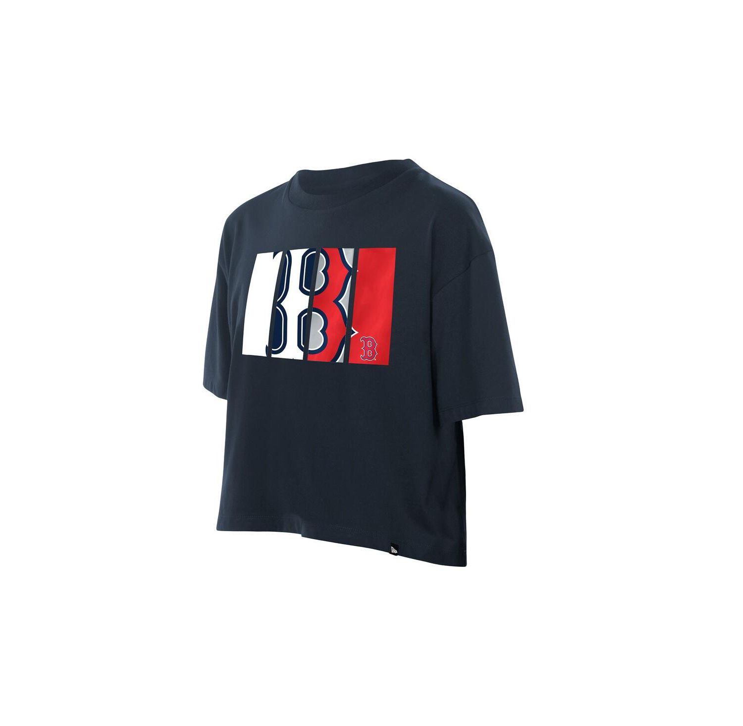 Women's Navy Boston Red Sox Boxy Foil Logo T-Shirt