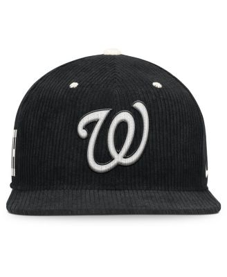 Men's Black Washington Nationals Pro Corduroy Structured Snapback Hat