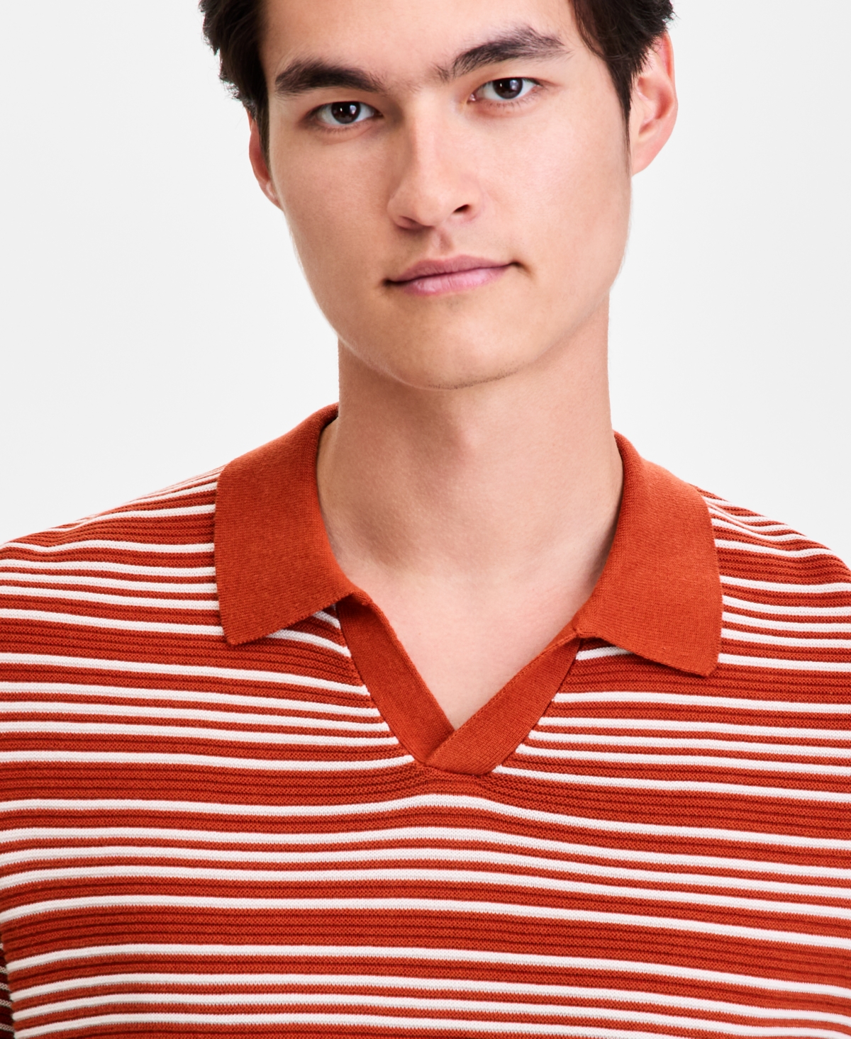 Alfani Men's Short-Sleeve Stripe Button Johnny Sweater, Macy's Exclusive