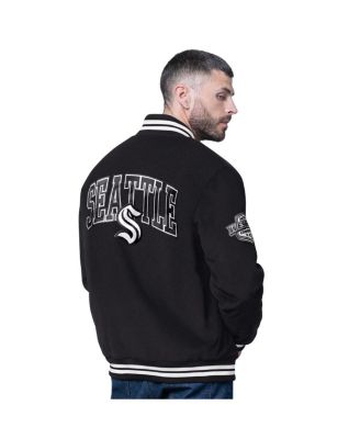 Men's Black Seattle Kraken Blackout Varsity Jacket