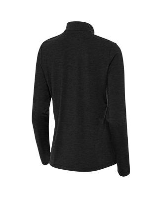 Women's Heather Black Indiana Hoosiers Bright Quarter-Zip Sweatshirt