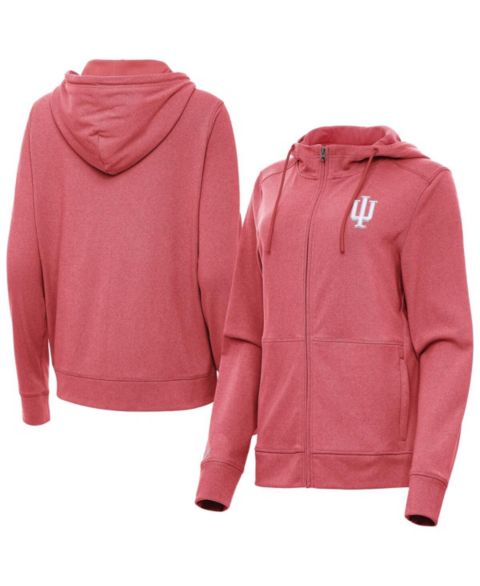 Женские худи Antigua Women's Heather Crimson Indiana Hoosiers Seeker Full-Zip Jacket