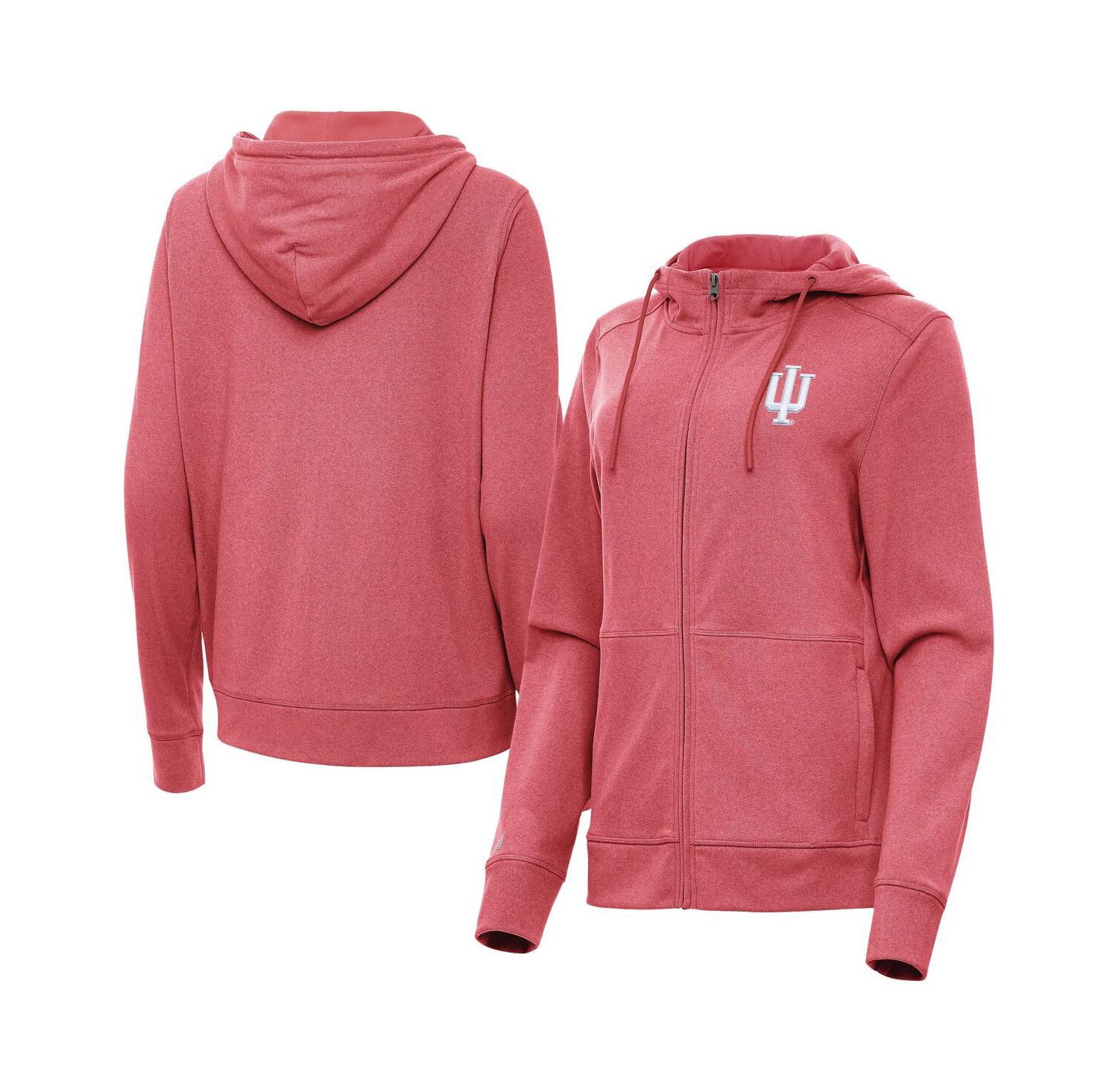 Women's Heather Crimson Indiana Hoosiers Seeker Full-Zip Hoodie Jacket