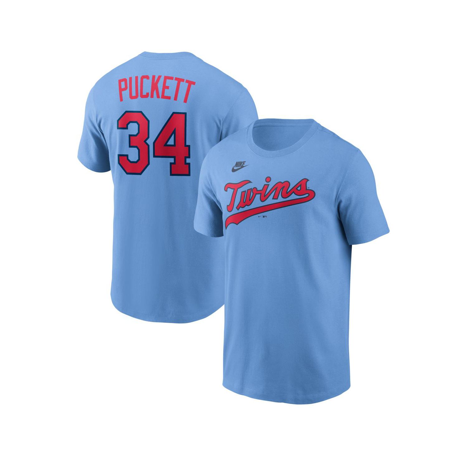 Men's Kirby Puckett Light Blue Minnesota Twins Cooperstown Collection Name & Number T-Shirt