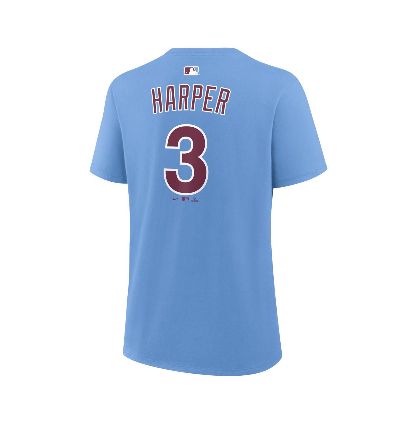 Женская футболка Nike Bryce Harper Light Blue Philadelphia Phillies Name & Number — фото 3