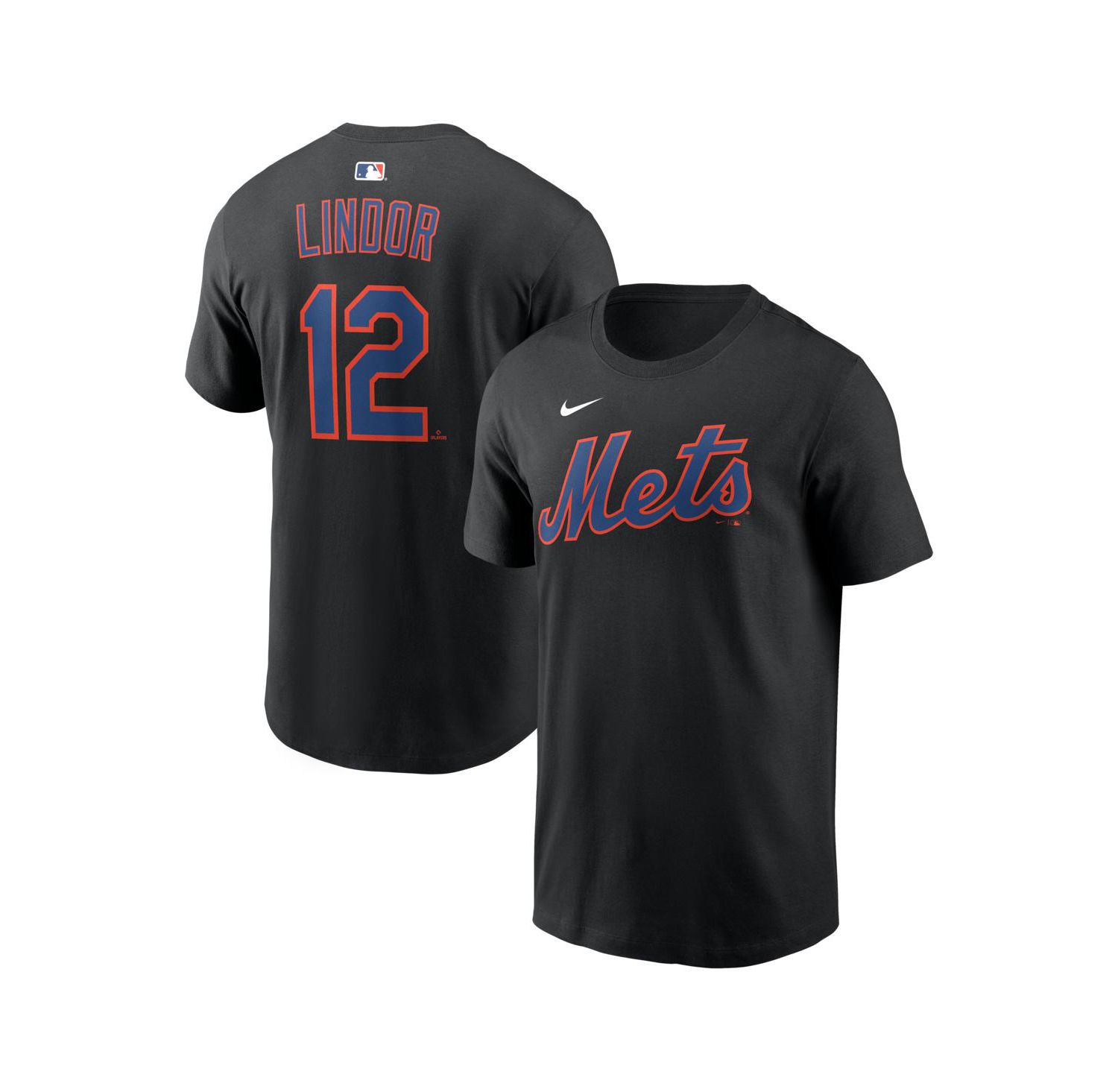 Men's Francisco Lindor Black New York Mets Home Name & Number T-Shirt