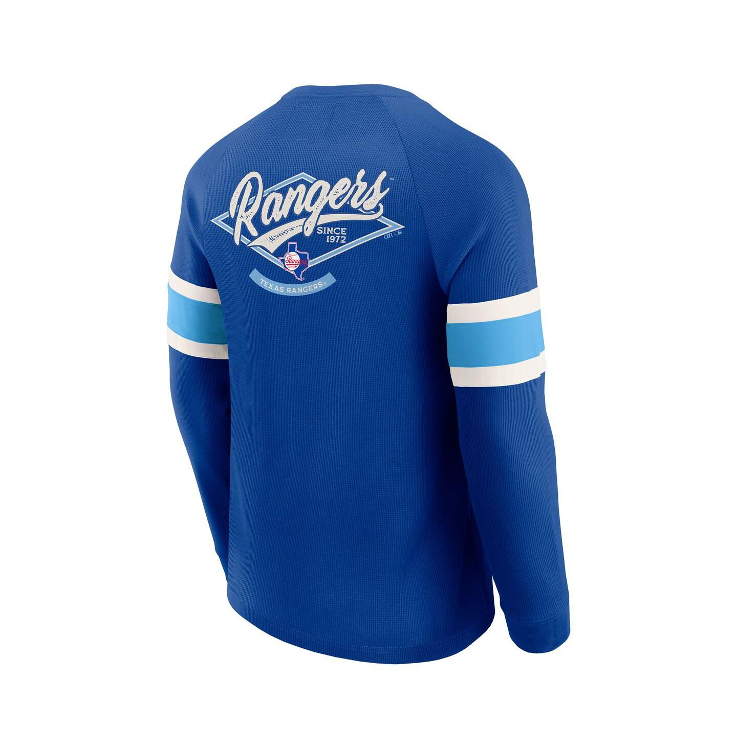 Мужская футболка Fanatics Darius Rucker Collection By Royal Texas Rangers Waffle-Knit Raglan Long Sleeve Henley — фото 3