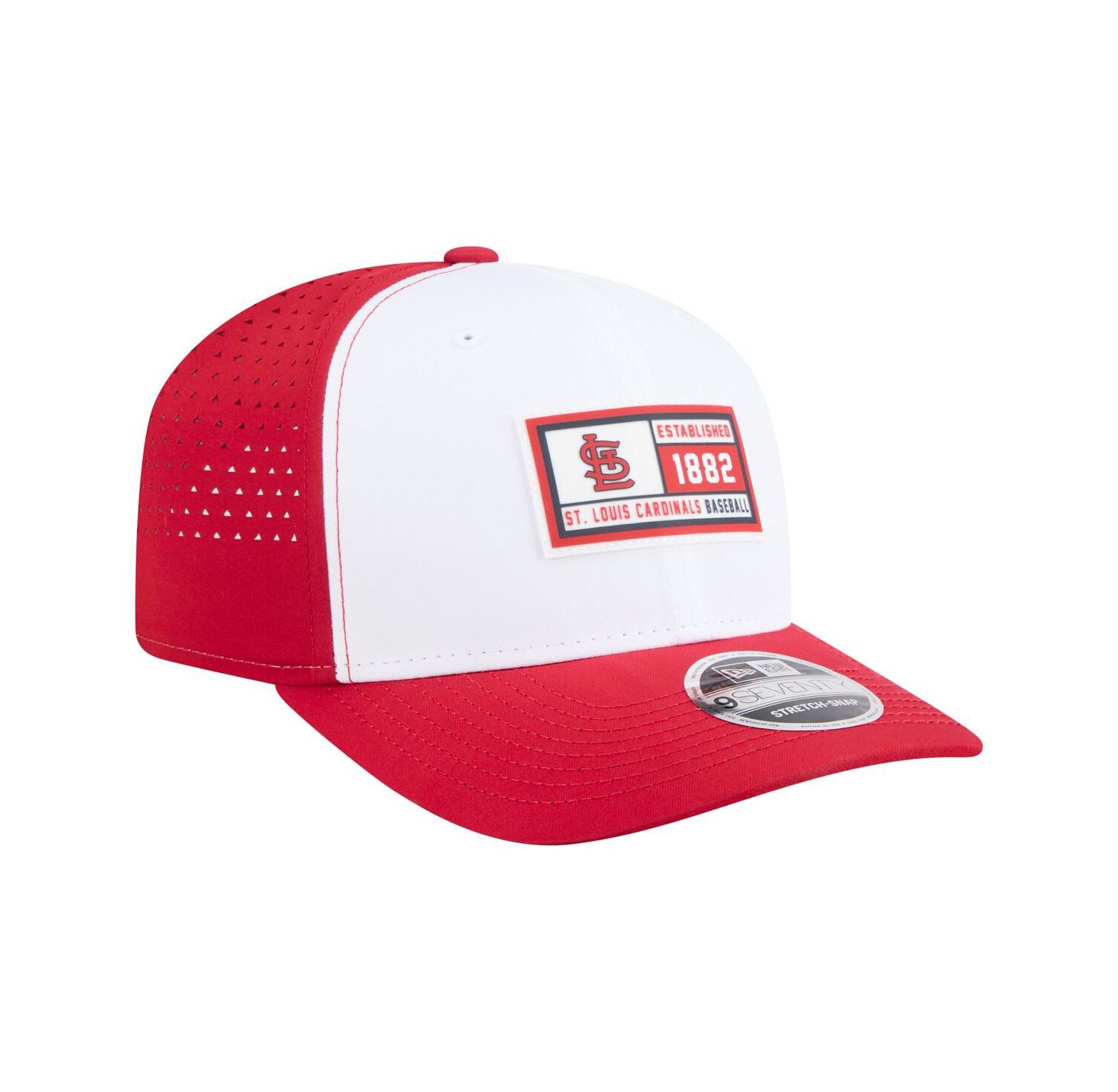 Men's White/Red St. Louis Cardinals Established Patch 9SEVENTY Adjustable Hat