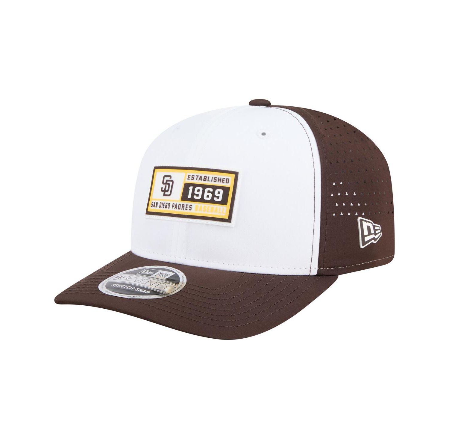 Men's White/Brown San Diego Padres Established Patch 9SEVENTY Adjustable Hat