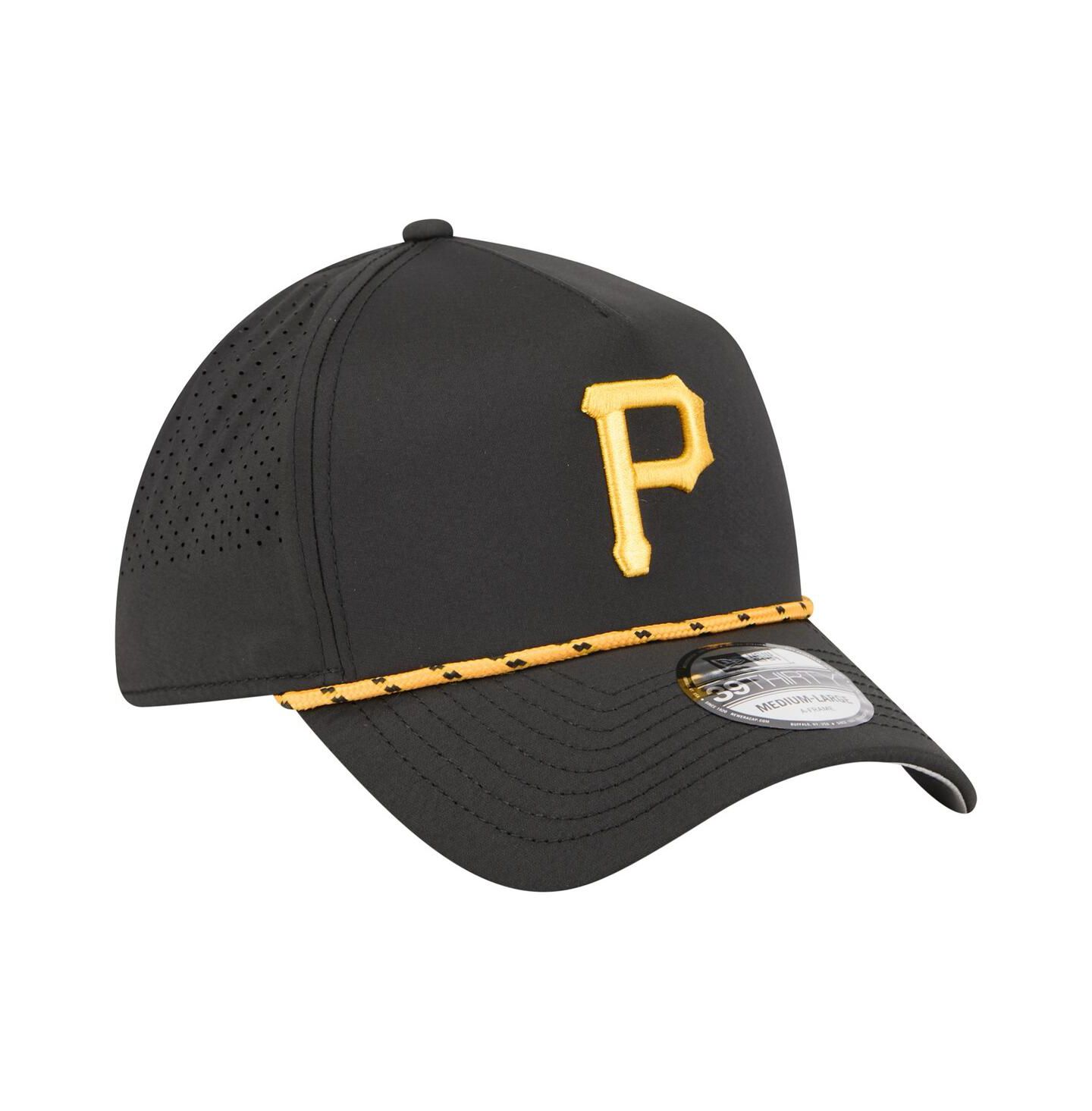 Мужская кепка New Era Black Pittsburgh Pirates 39THIRTY A-Frame Perforated Flex Hat — фото 3
