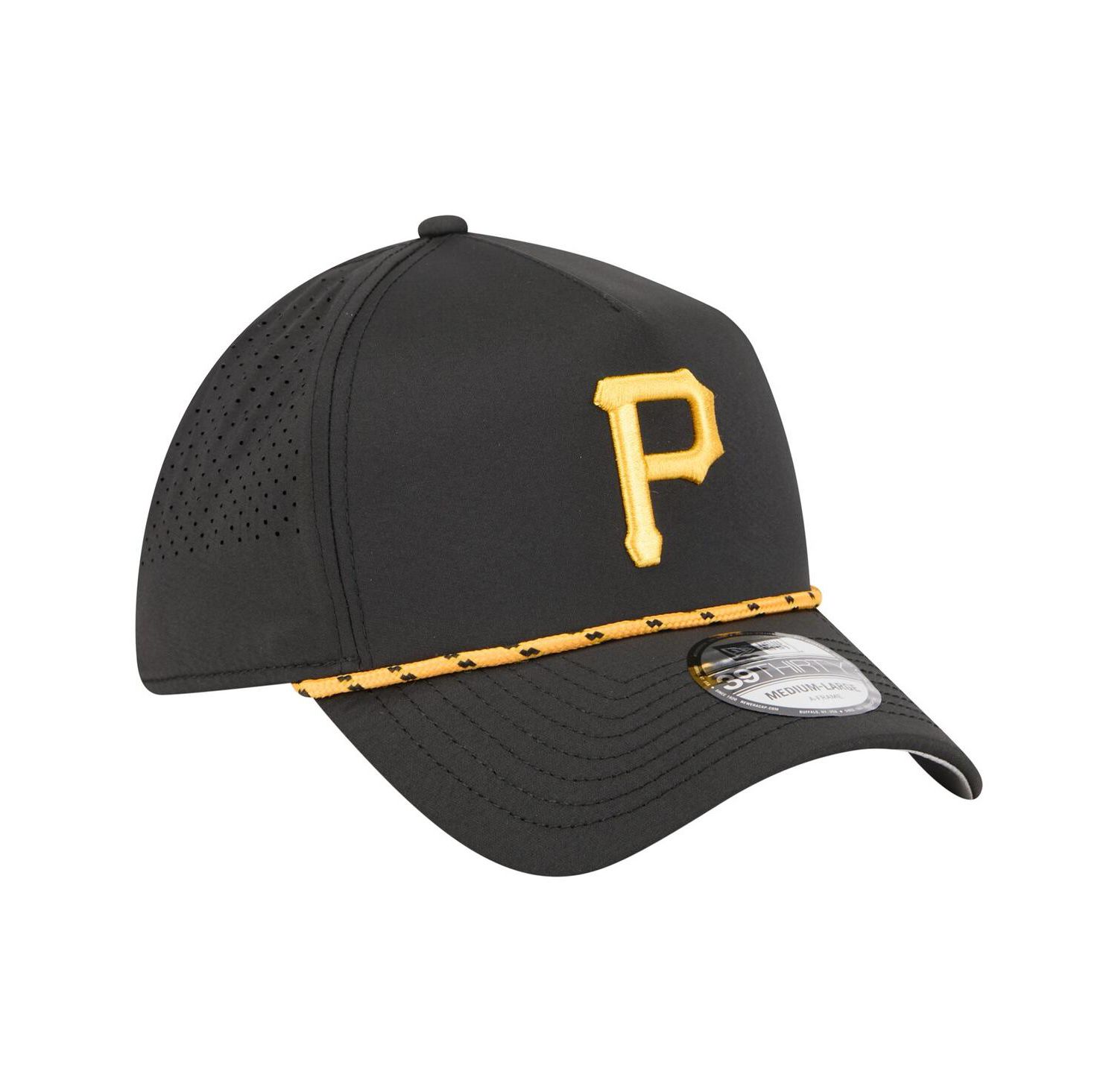 Men's Black Pittsburgh Pirates 39THIRTY A-Frame Perforated Flex Hat