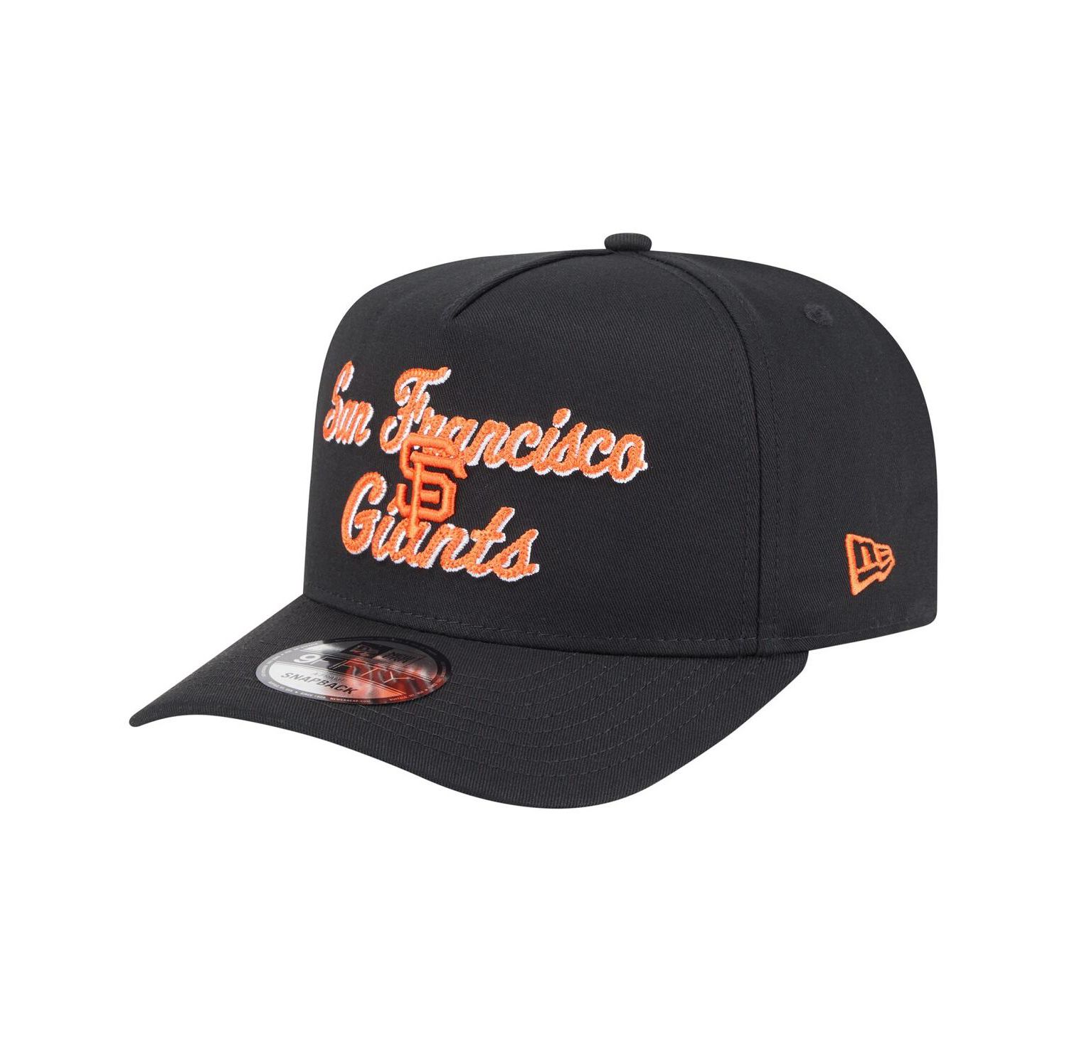 Men's Black San Francisco Giants Chainstitch 9FIFTY A-Frame Snapback Hat