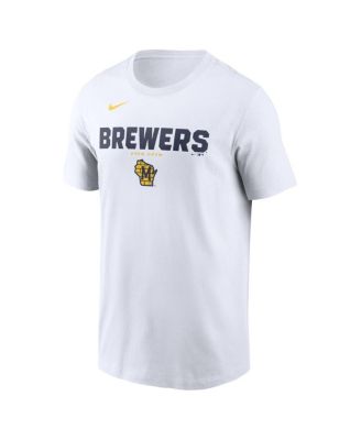 Men's White Milwaukee Brewers Bold Team Name T-Shirt
