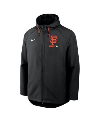Men's Black San Francisco Giants Authentic Collection Raglan Therma-FIT Full-Zip Hooded Jacket