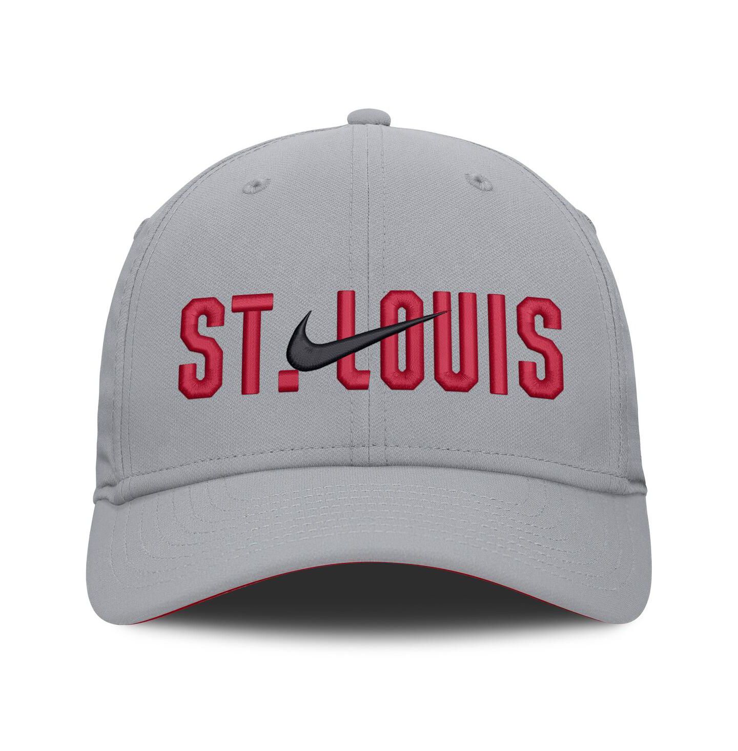 Мужская кепка Nike Gray St. Louis Cardinals Primetime Dri-FIT Rise Bozz Flex Hat — фото 2