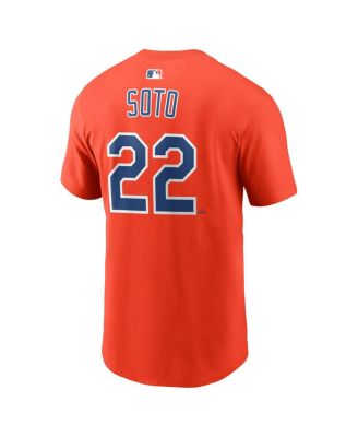 Men's Juan Soto Orange New York Mets Name & Number T-Shirt