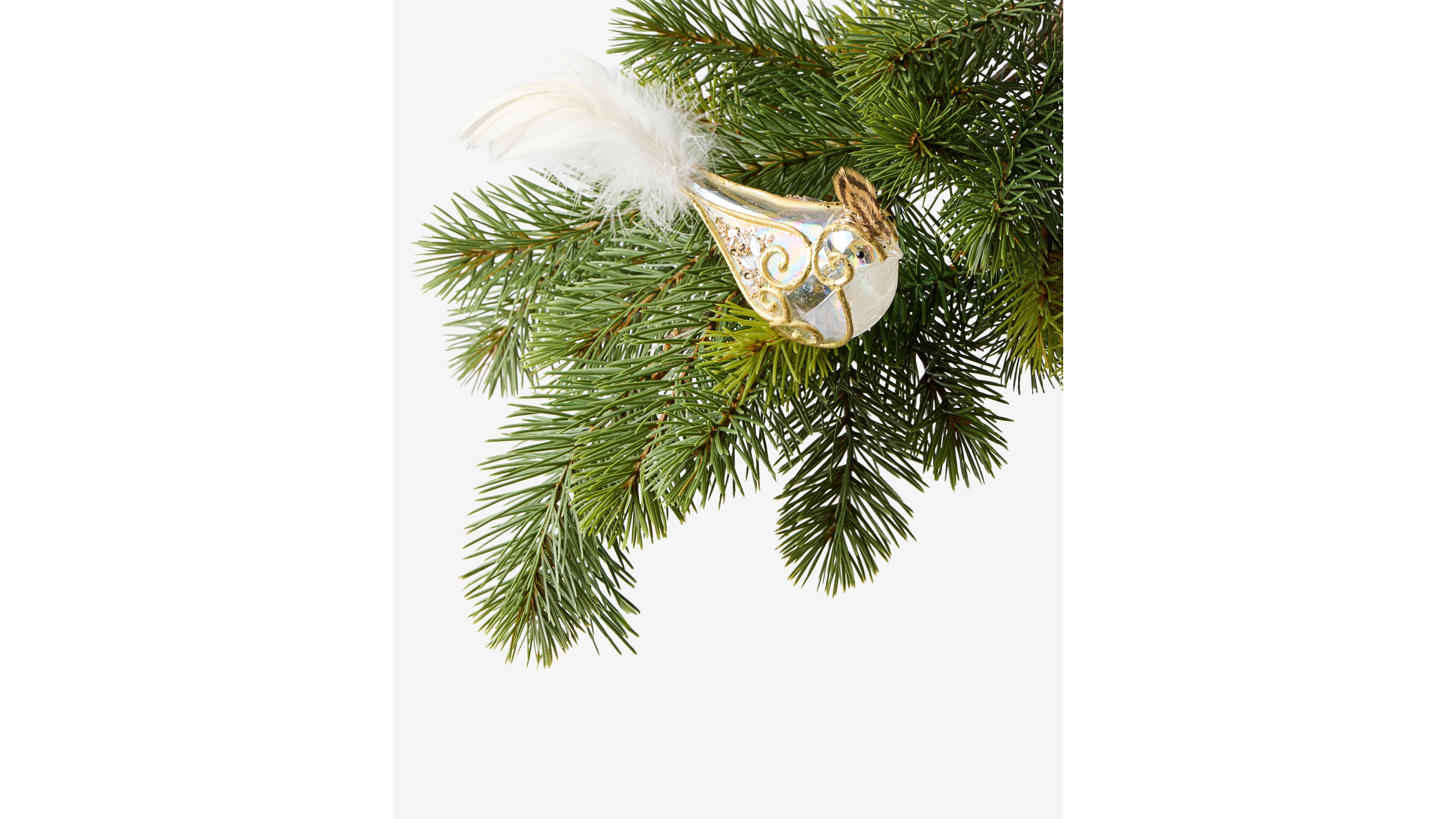 Holiday Lane Gilded Glamour Feather Flower Clip, Macy's Exclusive