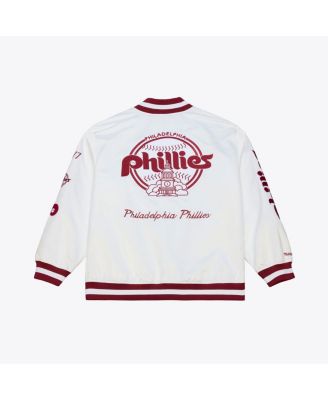 Men's White Philadelphia Phillies Cooperstown Collection Arctic Lightweight Satin Full-Snap Jacket