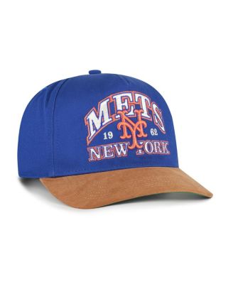 Men's Royal/Brown New York Mets Cooperstown Break Wood Suede Hitch Adjustable Hat