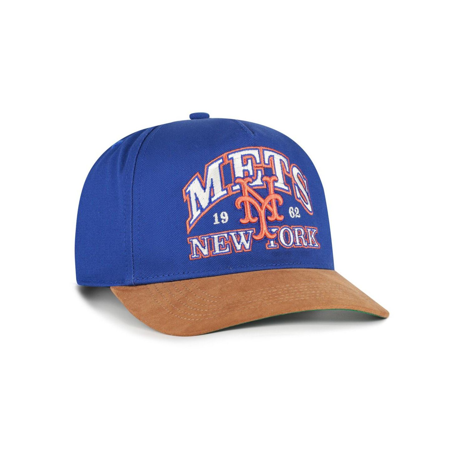 Men's Royal/Brown New York Mets Cooperstown Break Wood Suede Hitch Adjustable Hat