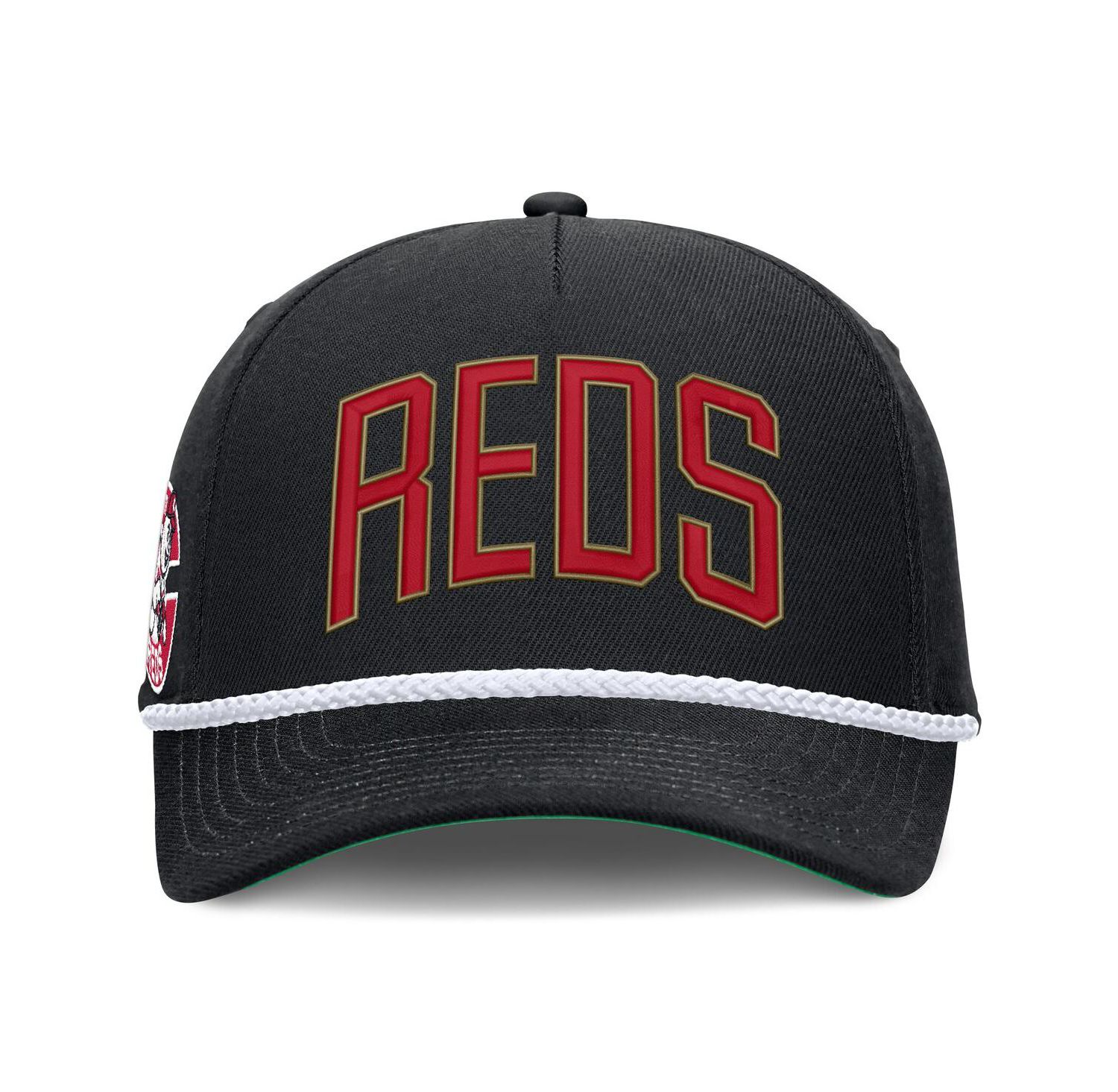 Men's Black Cincinnati Reds Cooperstown Collection Rise Adjustable Hat