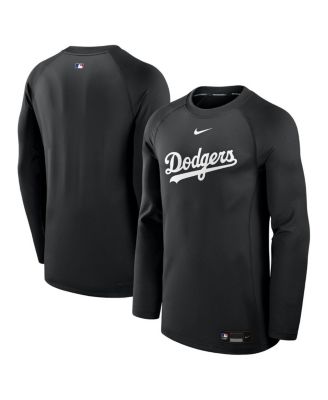 Men's Black Los Angeles Dodgers Authentic Collection Game Time Raglan Long Sleeve T-Shirt
