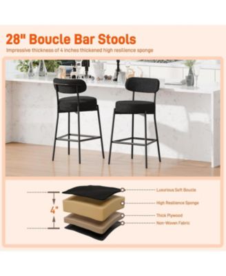 Bar Stools Set of 3, 24" Modern Counter Height Bar Stools