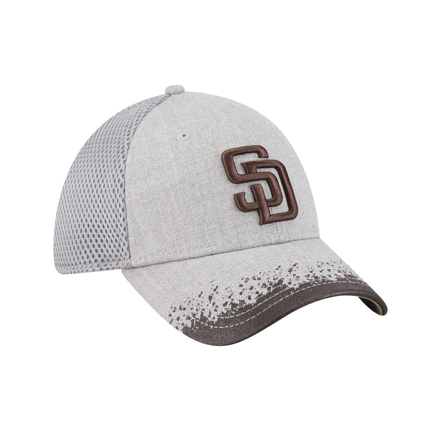 Men's Gray San Diego Padres Visor Paint Splatter 39THIRTY Flex Hat