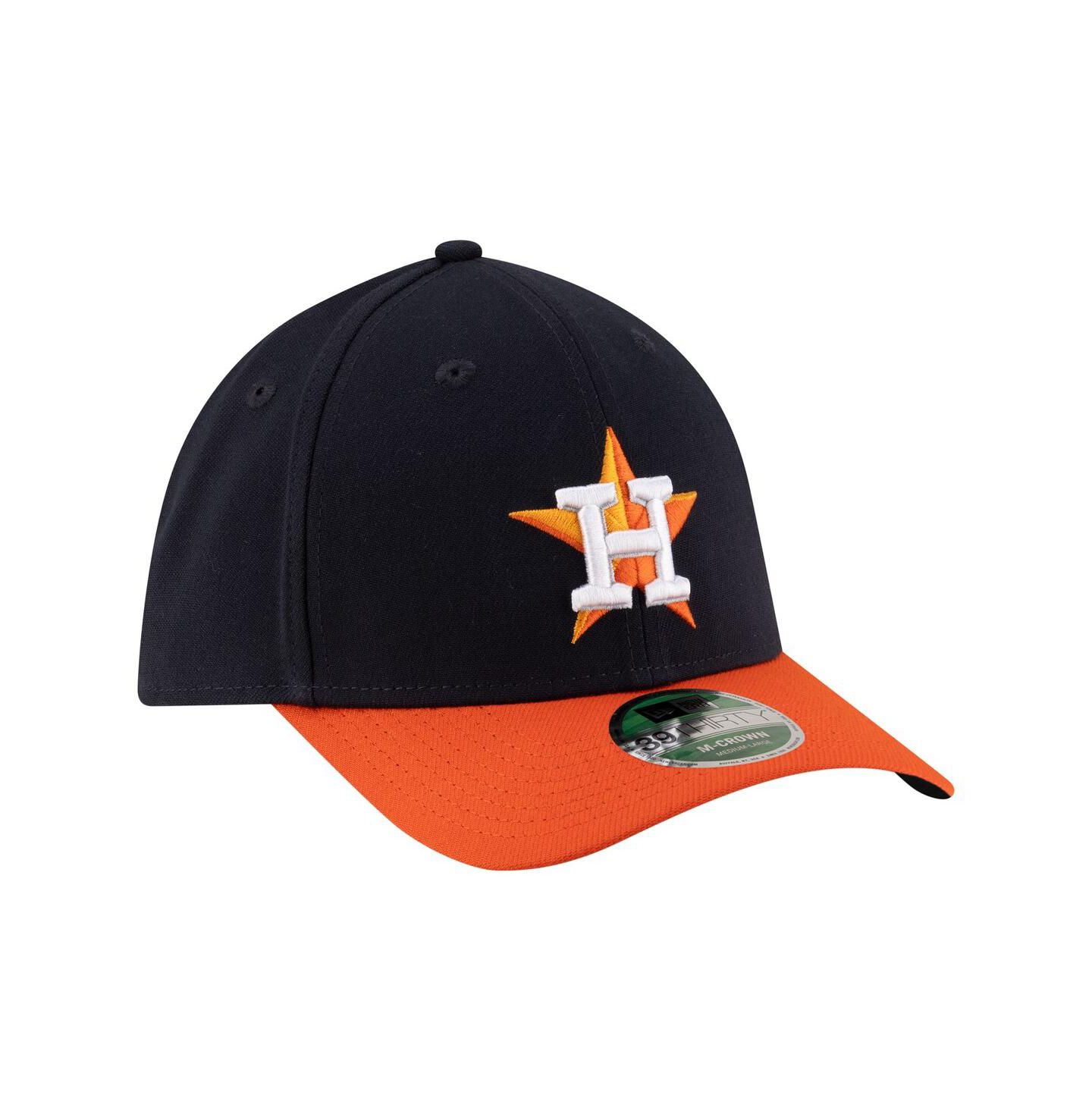 Мужская кепка New Era Navy Houston Astros Player Replica 39THIRTY M-Crown Flex Hat — фото 3