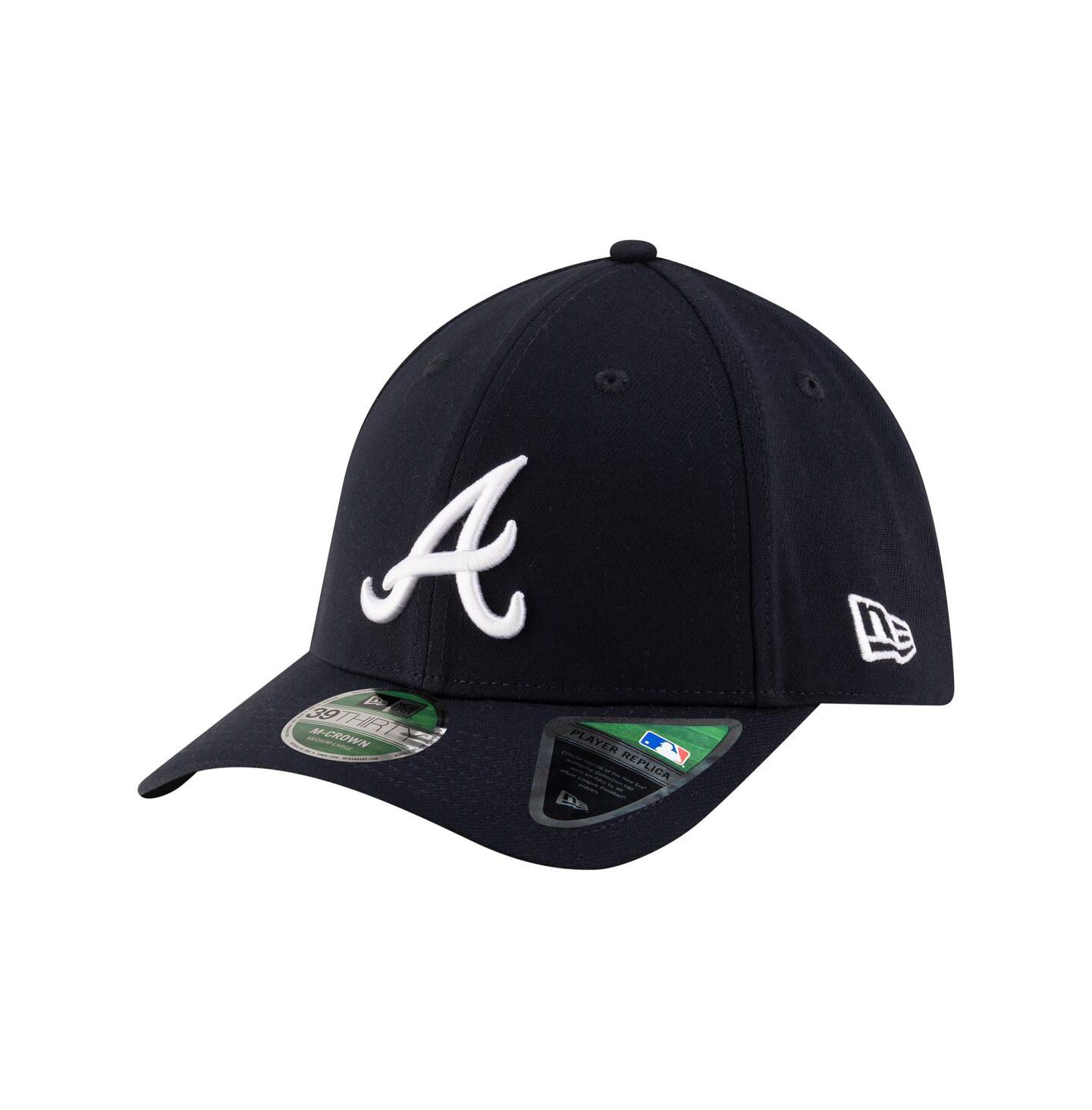 Мужская кепка New Era Navy Atlanta Braves Player Replica 39THIRTY M-Crown Flex Hat — фото 1