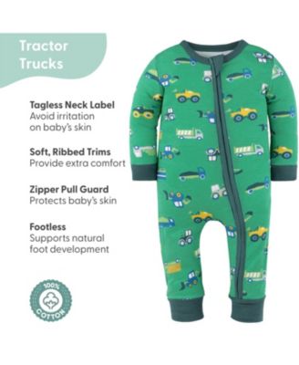 Trucks & Tractors Cotton Footless Pajamas for Boys, 2 Pack