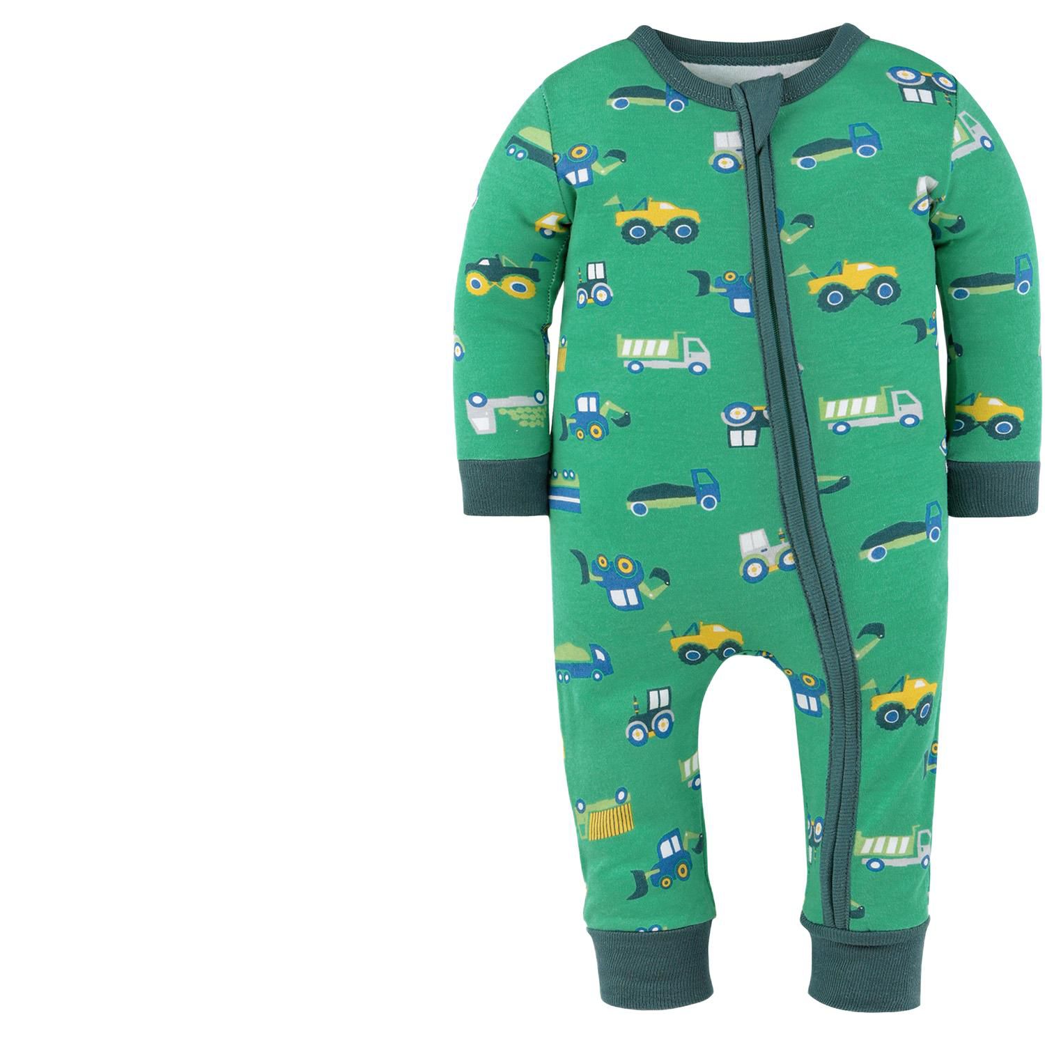 Baby Boys Trucks and Tractors Cotton Footless Pajamas for Boys, 2 Pack