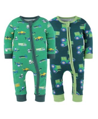 Trucks & Tractors Cotton Footless Pajamas for Boys, 2 Pack
