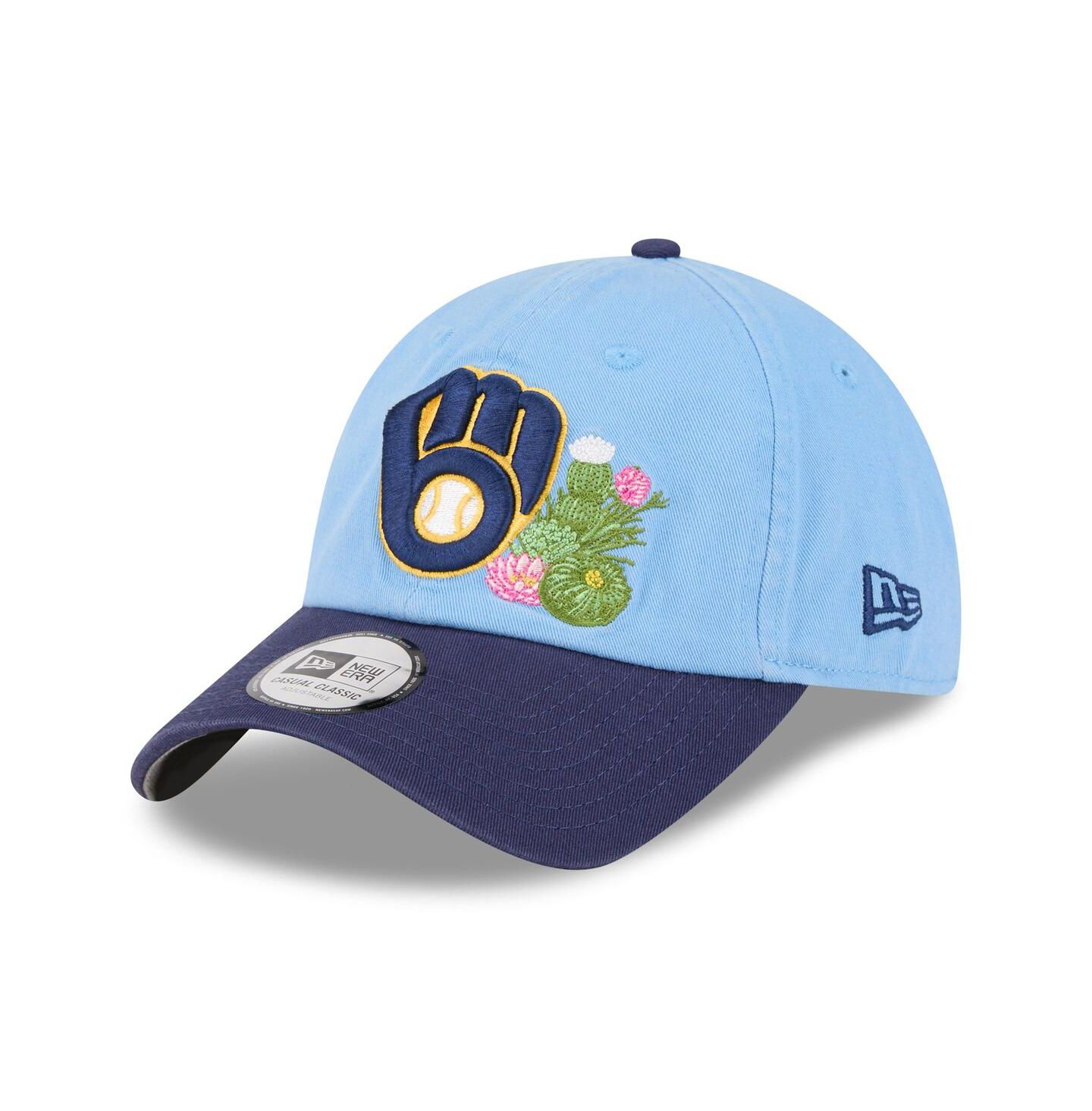 Мужская кепка New Era Light Blue/Navy Milwaukee Brewers 2026 Spring Training Casual Classic Adjustable Hat — фото 3