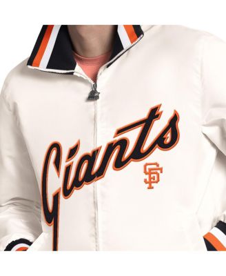 Men's White San Francisco Giants The Captain Cooperstown Logo Full-Zip Varsity Jacket