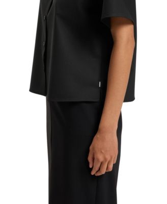 BOSS by Women's Virgin Wool Regular-Fit Blouse