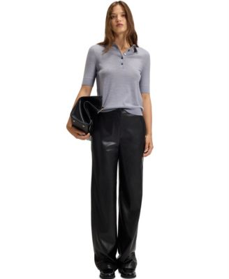 BOSS by Women's Merino Wool Short-Sleeved Sweater