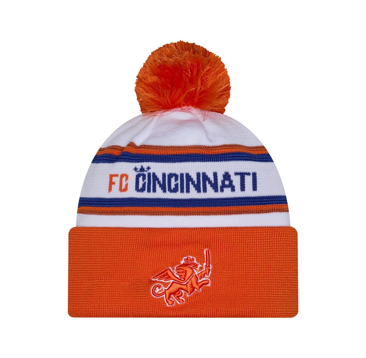 Men's White FC Cincinnati 2026 Jersey Hook Cuffed Knit Hat with Pom